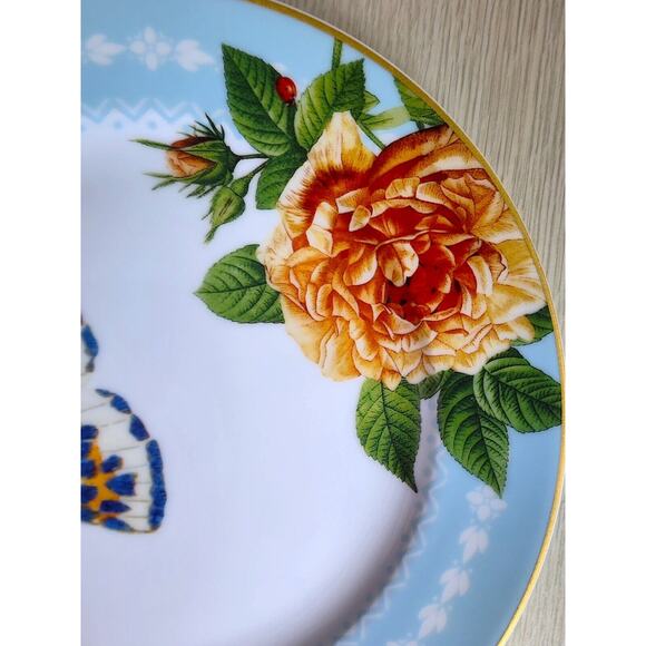 PLATE-SALAD/LUNCHEON-WILLIAMS SONOMA-Butterfly-Floral-Rare Spring Garden - Picture 4 of 7